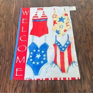 Evergreen enterprises patriotic summer swimsuit outdoor garden flag